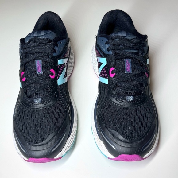New Balance Women's 860V8 Black and Pink Running Shoes Size- 10 - Picture 2 of 10